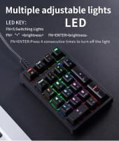 Teclado Numérico Mecánico APAYADO T21 Con Cable Y Luz Multicolor Para Contabilidad Y Finanzas 21 Teclas Mini Estilo Numeric Keyboard - details 4