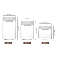 Juego De Botellas De Vidrio Para Almacenamiento De Café Té Y Dulces Con Tanque Aire Sujeto Tipo Presión Cierre Hermético Para Conservación De Frescura Capacidad De 500-1800ml - details 1