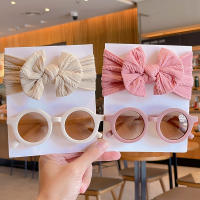 Juego De 2 Hijab Niñas Con Lazo Ancho De Algodón Y Gafas De Sol Accesorios Para Cabello Para Niñas Estilo Fashion - details 3