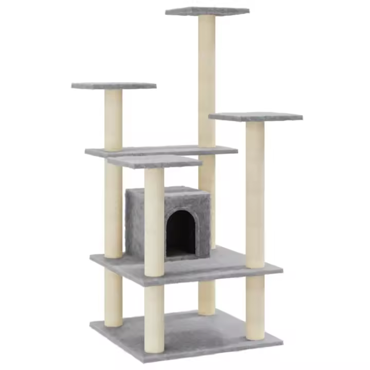 Rascador para Gatos con postes de ISAL gris Claro 110 cm - 1
