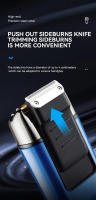 Afeitadora Eléctrica Recargable Kemei KM-1112 IPX5 Impermeable Con USB 2 En 1 Para Hombres Cuchilla De Doble Hoja Con Ajuste Flotante Y Afeitado Rápido Máquina De Afeitar Facial Con Rizador - details 5