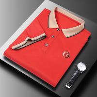 Camisa Polo Casual Para Hombres Con Bordado Manga Corta Color Sólido Moda Top Antigüedad Primavera Otoño Algodón Blends - details 3