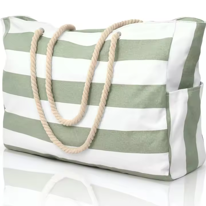 Bolsas de Playa para Mujer, Bolso Grande impermeable con Cremallera, Bolso de Playa, impermeable, Hardy, Bolso de Piscina, Bolso large, Claro Green - 1