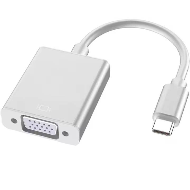 FGNS. Adaptador Tipo-C a VGA hembra,Adaptador Thunderbolt 3 (Tipo-C) Macho a VGA Hembra Compatible con Google Chromebook Pixel Mac Book Pro 2020,2019,2018, Lenovo 900, DELL XPS 13 - 1