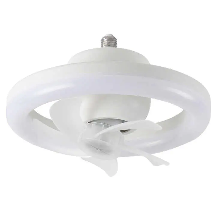 Ventilador de techo silencioso con iluminación y control remoto, control remoto e interruptor de pared, rotación de 360°, modos de luz, perfecto para sala de estar y dormitorio. - 1