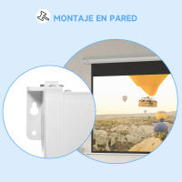 HOMCOM Pantalla de Proyector Eléctrica 84 Pulgadas Pantalla de Proyección Portátil Formato 16:9 con Mando a Distancia para Interior y Exterior Cine en Casa Patio 186x105 cm Blanco - details 3