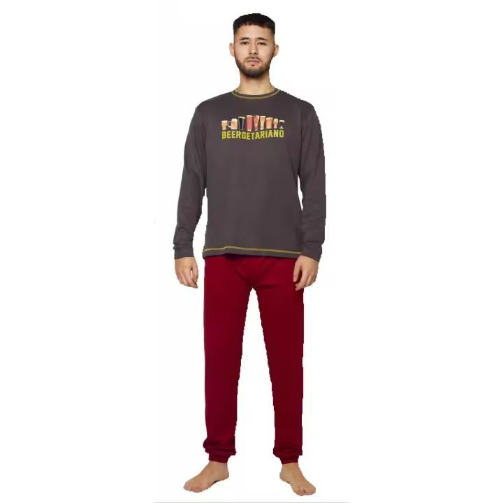 Pijama Hombre "Beergetariano" 🍻  Calidad Premium, Diversión y el Regalo Perfecto 🎁 - 1