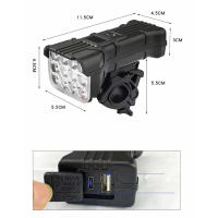 Luz De Bicicleta Frontal LED Recargable Con Silbato Seguridad En Noche Ciclismo Lámpara De Manillar IPX 5 5 Modos De Iluminación Carga Tipo-C - details 13