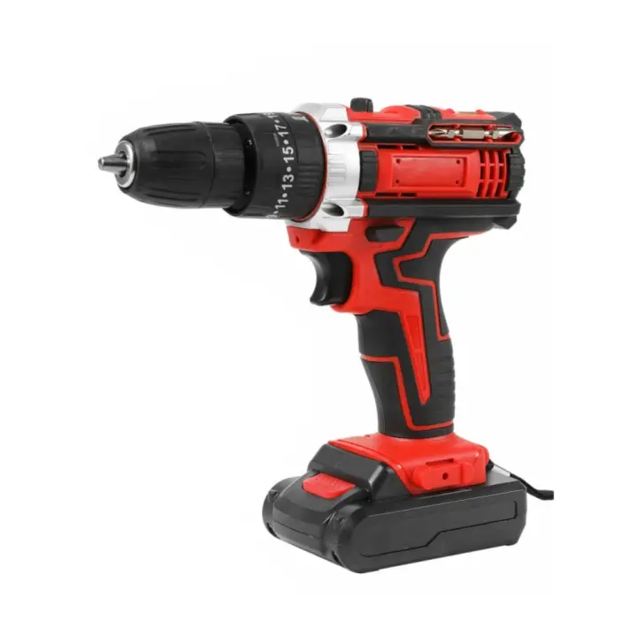 Taladro Atornillador de Impacto 21V Profesional, 32Nm Par Máx, 0-1500RPM Ajustable, Portabrocas 1-10mm - Incluye 2 Baterías Li-Ion y Cargador Rápido - 1