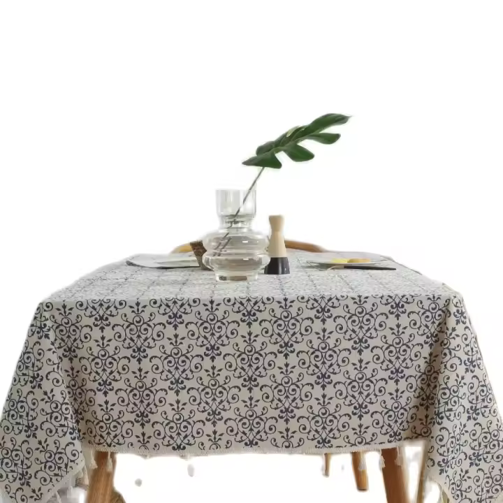 Nueva Teléfono De Mesa De Porcelana Azul Y Blanco Estilo Bohemio Impreso En Algodón Lino Para Mesa Occidental Picnic Fiesta 1PC - 1
