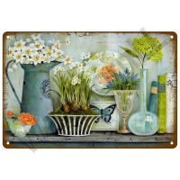 Cartel De Metal Retro Con Flores Vintage Para Decoración De Jardín Arte Murallero De Hogar Placa De Latón Regalo Para Decoración De Pared Y Cuarto - details 17