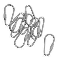 10 Piezas De Cierre De Tornillo Duradero En Aleación De Plata Carabiner De Llave Accesorios Para Porta Llaves Herramientas De Bricolaje DIY - details 3