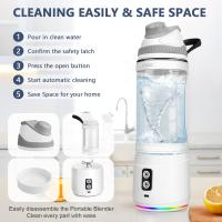 Licuadora y exprimidor de 6 cuchillas Mini - Carga USB, pantalla digital de 3 velocidades, cuchillas de acero inoxidable para smoothies, batidos y jugos frescos - Portátil, ideal para camping, viajes y regalos, Camping Essentials | Gadget de cocina modern - details 11