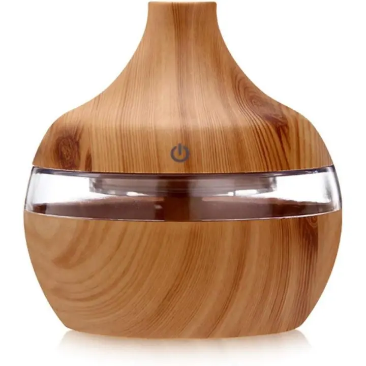 El difusor de aromaterapia de aceite esencial de grano de madera USB purifica el fabricante de niebla de luz nocturna LED relajante - 1