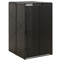 vidaXL Cobertizo para contenedor de basura ratán PE 70x80x117 cm Color Negro,  Gris, y mas - details 0