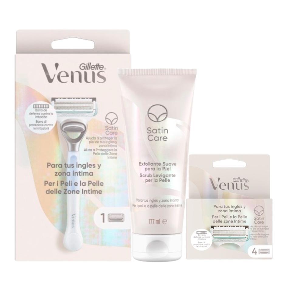 Gillette Venus Intima Máquina + 4 recambios + Gel Exfoliante