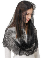 Velas De Encaje Blanco/ Negro Para Iglesia Mantilla Católica Cubierta De Cabeza Para Mujeres De Boda Tipo De Headband Material De Encaje - details 0