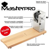 Jamonero BERGNER MASTERPRO de madera con soporte en acero inoxidable - Cortador de jamón en voladizo de 62x19,5x3,3 cm - details 8