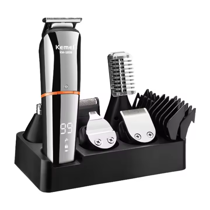 Kemei 5898 Trimmer De Pelo Multifuncional 11 En 1 Para Hombres Corte De Barba Y Cuerpo Recargable Ajuste De Longitud Cuchilla De Titanio - 1
