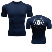 Camiseta De Compresión Con Estampado De Araña Para Hombres Camiseta Deportiva De Secado Rápido Para Gimnasio Y Fitness Manga Corta Estilo Casual - details 7