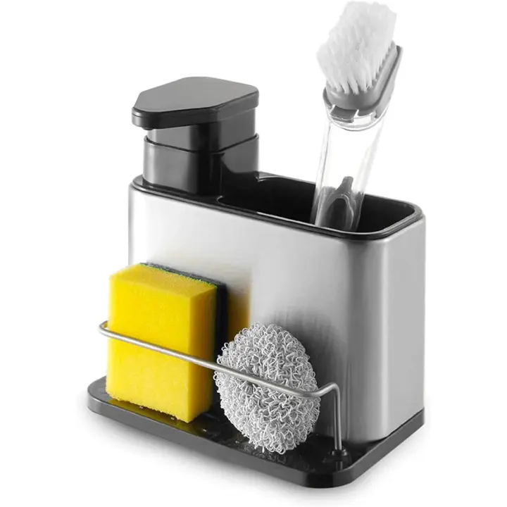 PORCHEDDU Organizador de Cocina para Suministros de Limpieza-Carrto para Fregadero - Dispensador de Jabón de Cocina de 340 Ml - 1