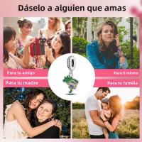 Encanto De Colgante De Árbol De Familia Platinado En Plata Para Pulsera De Bangle Y Collar DIY Regalo Con Doble Vuelo Aéreo - details 65