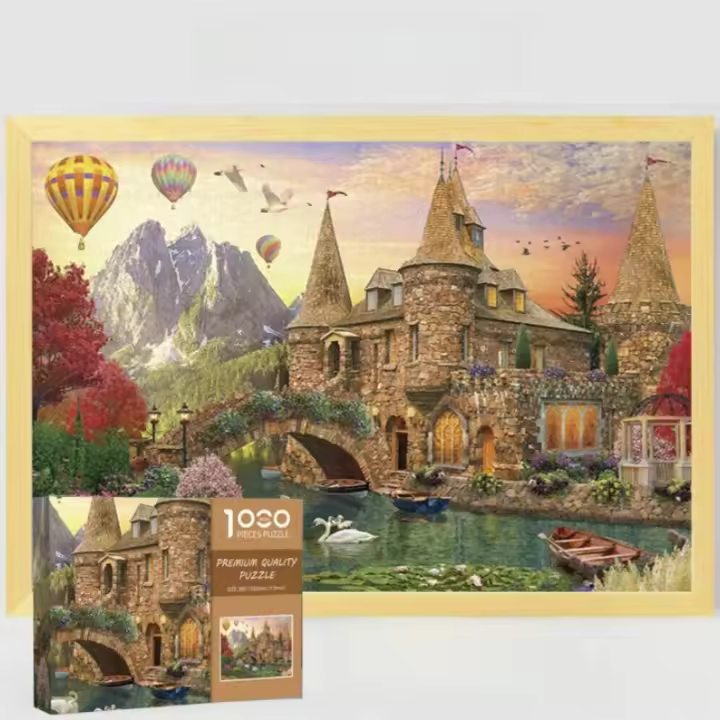 Rompecabezas De Láminas Adulto 1000 Piezas Mini Jigsaw Puzzle Swan Castle Paisaje Beautiful Stress Reducing Juguetes Regalos De Navidad - 1