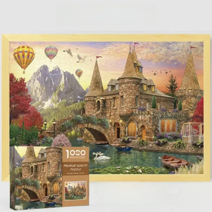 Rompecabezas De Láminas Adulto 1000 Piezas Mini Jigsaw Puzzle Swan Castle Paisaje Beautiful Stress Reducing Juguetes Regalos De Navidad - 1