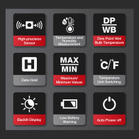 HABOTEST HT607 Medidor De Temperatura Y Humedad Digital Preciso Con Punto De Neblina Ambiental Higrómetro Portátil Para Interior - details 4