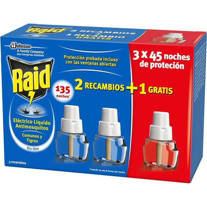 Raid - Recambio para Difusor Eléctrico Anti Mosquitos Comunes y Tigre 135 Noches - 1
