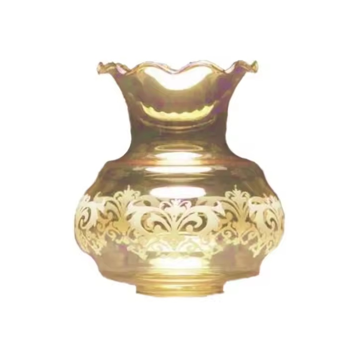 Genérico NO MARCA Tulipa de Cristal SEÑORITA ÁMBAR 14.5x12cm - Acopla en Lámparas Clásicas - 1