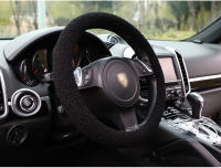 Funda De Volante De Coche De Lana De Oveja Creativa Con Bordado De Peluche Cubierta De Manija Térmica Para Otoño E Invierno - details 11
