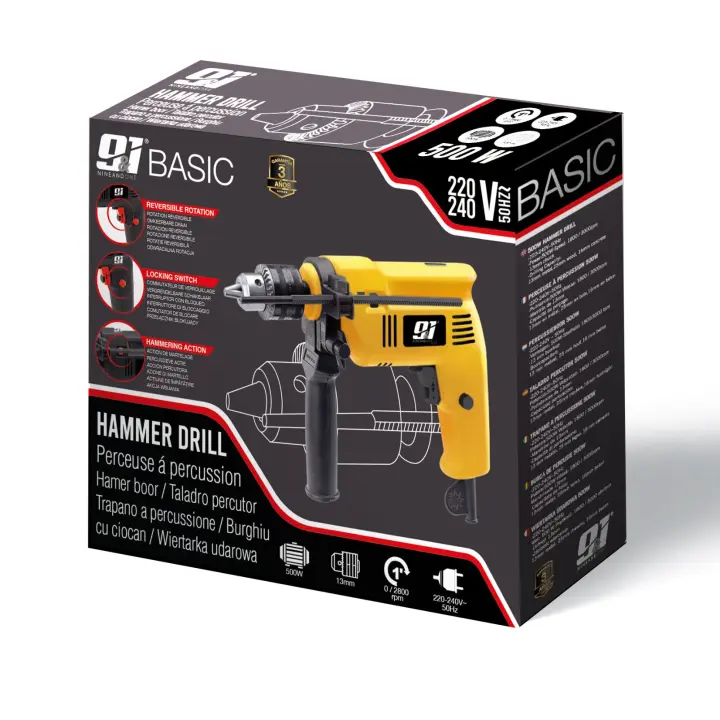 ORION91oficial® - Taladro Percutor 500W,  Reversible Velocidad Variable, Uso Doméstico - SpazioLuzio - 1