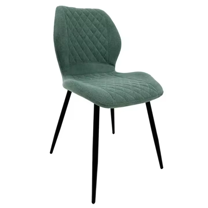 Silla DIDIER, metal, tapizado tejido linen color a elegir (verde o gris) - 1