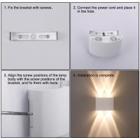 Lámpara De Pared LED Impermeable Para Iluminación Exterior 4W 6W 8W 10W AC85-265V Iluminación Interior Lámpara De Noche Para Dormitorio Decorativa - details 15