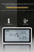 Estación Meteorológica Electrónica Deli Con Termómetro Y Higrómetro Precisión Alta Para Interior Con Reloj Y Control De Temperatura - details 1