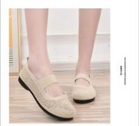 Zapatos Planos Para Mujer Slip on Plegables Con Punta Cuadrada Y Salida Hollow Fashion Casual Para Madres Zapatos Vulcánicos De Tela Algodón - details 8