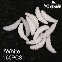 FLYSAND 50pcs Bolsa De 2cm 0.38g Maggot Grub Soft Lure Baits Siete Colores Huevos Luminiscentes Pesca En Oceano Y Río - details 4