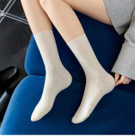 Calcetines Blancos Para Mujer Estilo Preppy Con Rayas Sencillos Y Comodidad Algodón Poliéster Spandex Casual Color Sólido - details 2