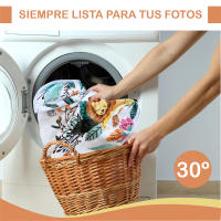 Manta Meses Bebé de Hitos Mensuales, Manta para Foto Personalizada Bebé Recién Nacido Unisex, Alfombra Bebé Regalos Originales Personalizados. Incluye Marco para Fotos. 100x65 Cm - details 3