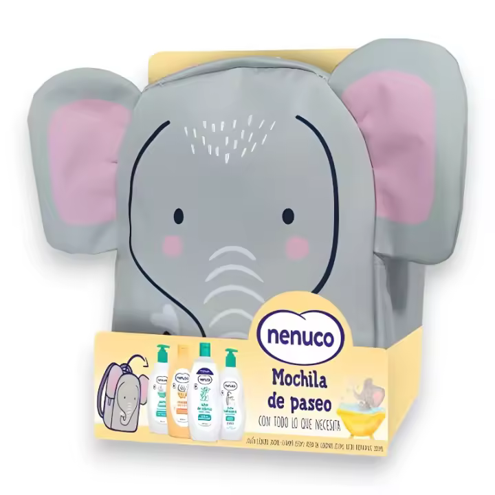 Mochila de Paseo Elefante - Agua de Colonia + Leche Hidratante + Champú + Jabón Liquido - Nenuco (Famosa). - 1