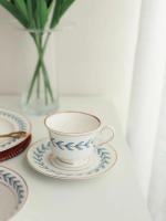 Taza De Té Inglesa Retro Con Borde Dorado Estilo Ins Taza De Café De Cerámica Bone China Para Desayuno Y Postres Taza Con Tazón Reutilizable Y Cuidado Manual - details 0