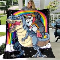 Manta De Ternura Con Diseño De Perro Dachshund Husky Unicornio Y Tyrannosaurus Para Sala De Estar Y Dormitorio Poliéster Suave Y Colorido Para Todas Las Estaciones - details 0