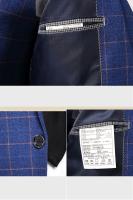 Traje Italiano Elegante Para Hombre Con Chaleco Y Pantalones Talla M-5XL Estilo Business Casual Formal Plaid Polyester Y Viscosa - details 6