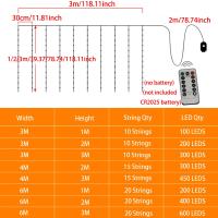 Guirnalda De Luces LED Para Cortina USB Con Control Remoto Decoración De Navidad Y Bodas Para Habitaciones Y Salones - details 0