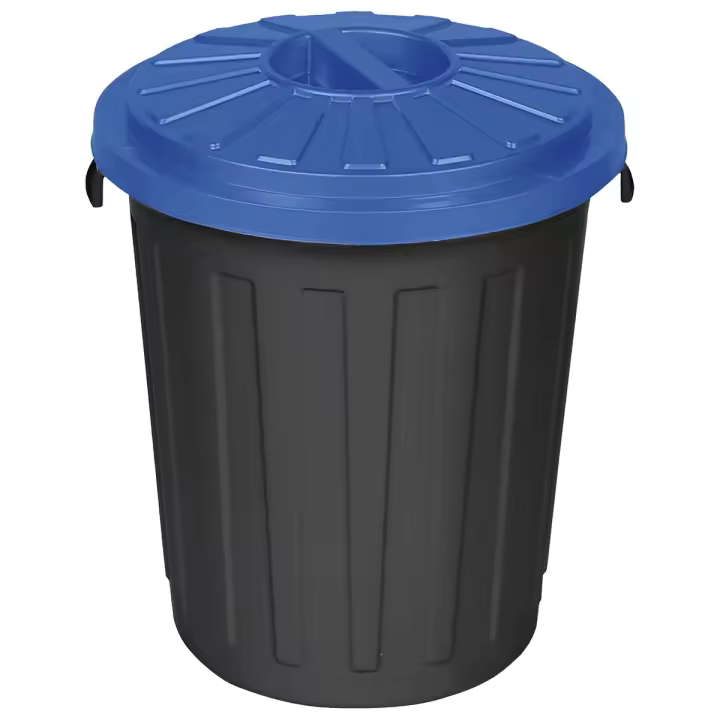 Keeper Cubo de Basura Supermax-Bin con Tapa y Cierre Roscado Azul 50L - Colección Mats - 1