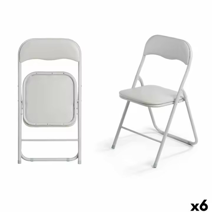 Silla Plegable 10925 Gris 43 x 46 x 78 cm 88 x 6,5 x 45 cm (6 Unidades) - 1