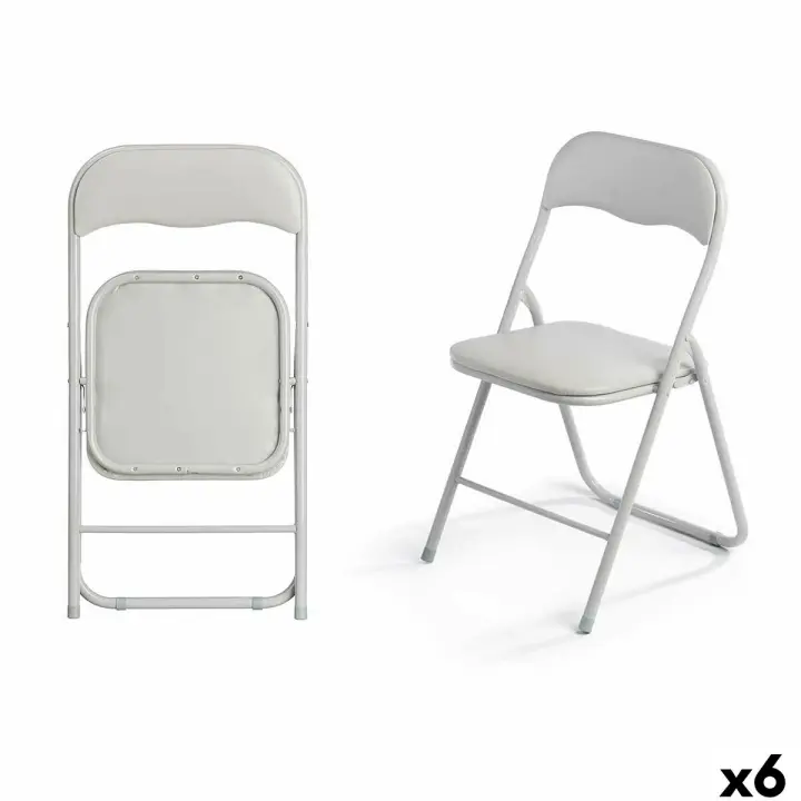 Silla Plegable 10925 Gris 43 x 46 x 78 cm 88 x 6,5 x 45 cm (6 Unidades) - 1