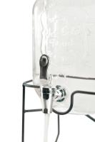 Dispensador Jocca de cristal para bebidas con capacidad de 4 litros, soporte  de metal,  tapa de rosca y grifo integrado. Disfruta de tus bebidas preferidas en cualquier época del año, perfecto para cualquier tipo de celebración - details 2