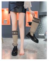 Botas Largas Para Mujer Nuevas De Lana Elásticas Botas Retro Con Suela Gruesa Botas De Rodilla Elegantes Zapatos Para Mujer - details 16